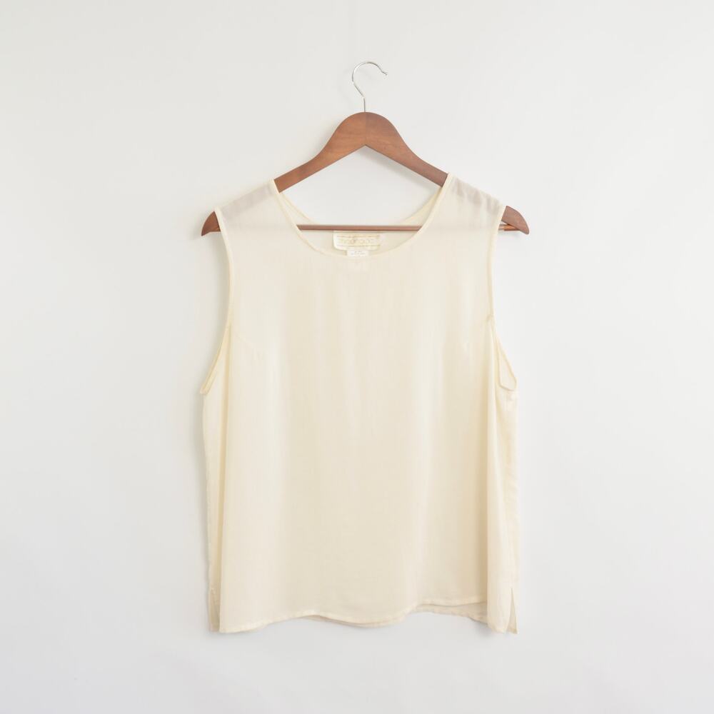 sheer creamy ivory silk tank